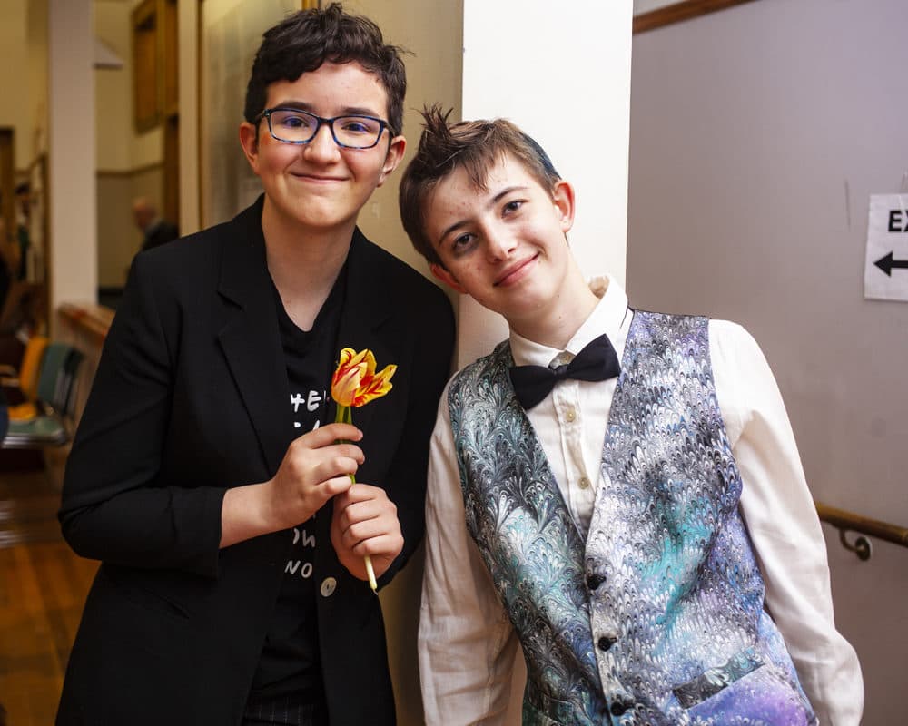 Mark and Jake at Drag Prom (OJ Slaughter for WBUR)