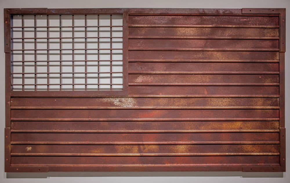 Marco Ramirez Erre's "Stripes and Fence Forever." (Courtesy MASS MoCA)