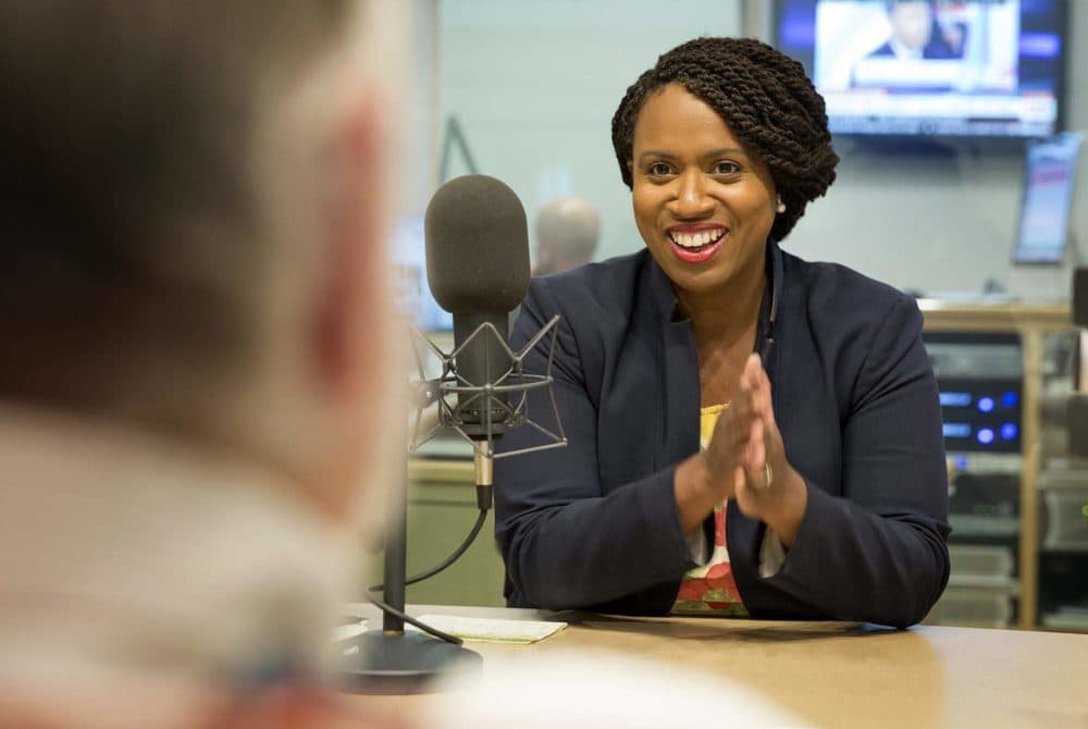 Ayanna Pressley at WBUR (Robin Lubbock/WBUR)