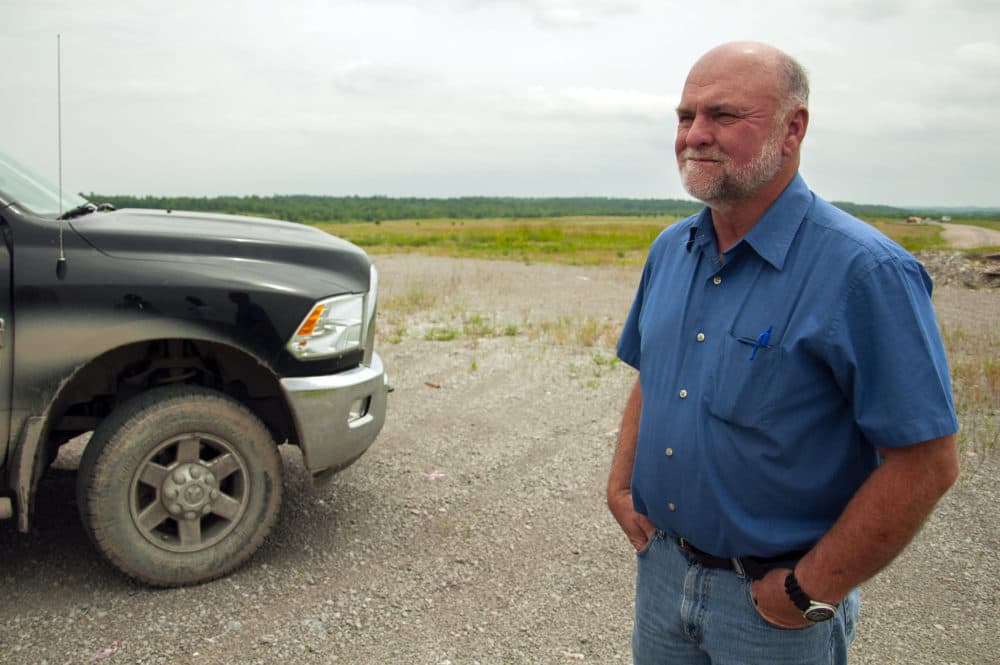 Jon Rogers, land manager for Rogers Brothers Coal Company, at a reclaimed coal mine in Muhlenberg County, Kentucky. (Chris Bentley/Here & Now)