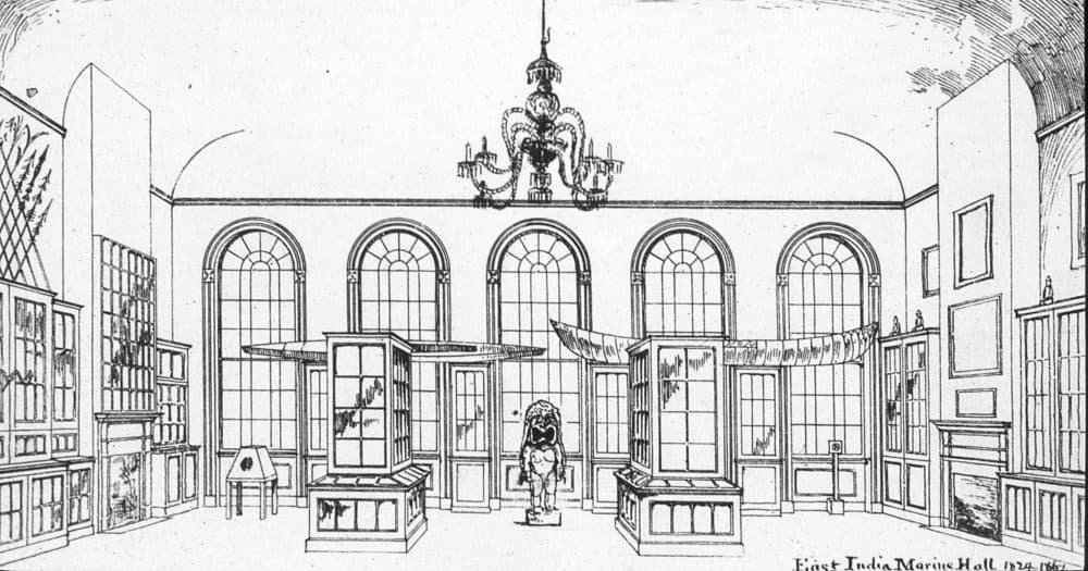 A sketch of Kū, donated by John T. Prince, when it was installed in East India Hall in 1846. (Courtesy)