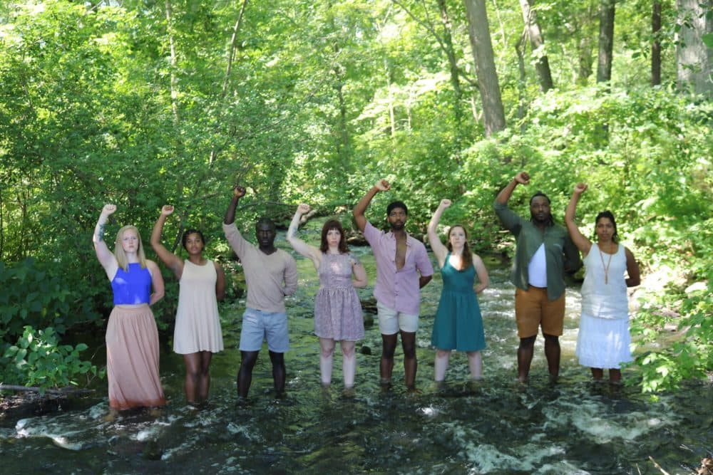 The performers of "Hot Water Over Raised Fists." (Courtesy Stefanie Belnavis/The Diahann Project)