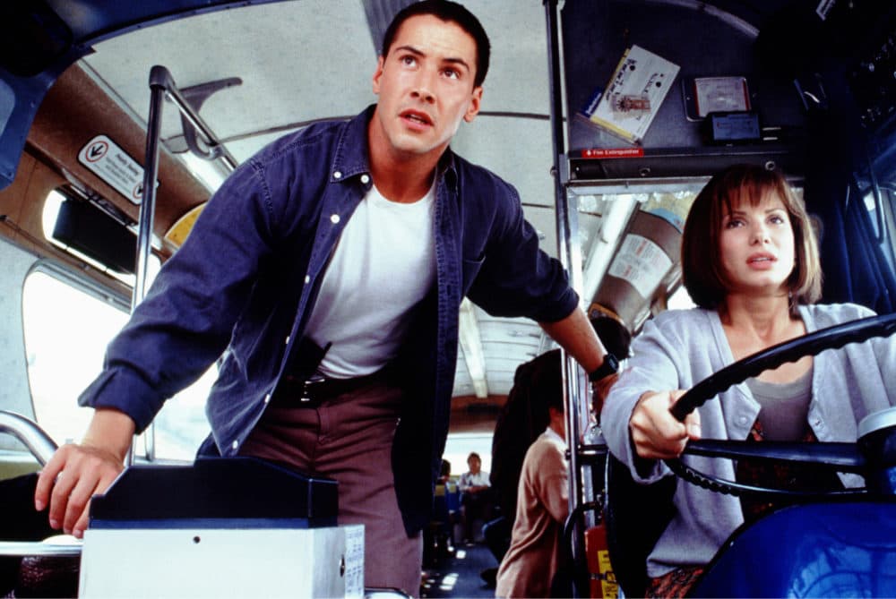 Keanu Reeves as Jack Traven and Sandra Bullock as Annie Porter in "Speed" (1994). (Courtesy Twentieth Century Fox/Photofest)