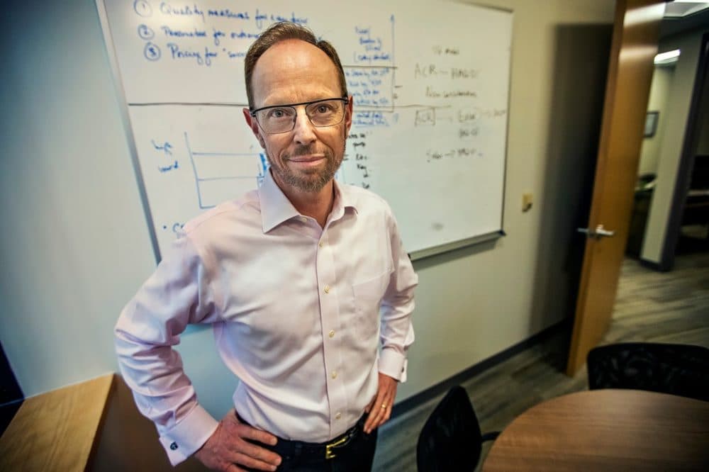 Steven Pearson is the founder and president of the Institute for Clinical and Economic Review, which aims to calculate fair prices for drugs. (Jesse Costa/WBUR)