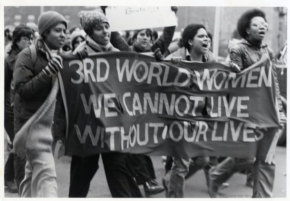 People march in the Boston Common in 1979 to protest lack of media coverage and police attention to the murders of 12 black women in Boston. (Courtesy The History Project)