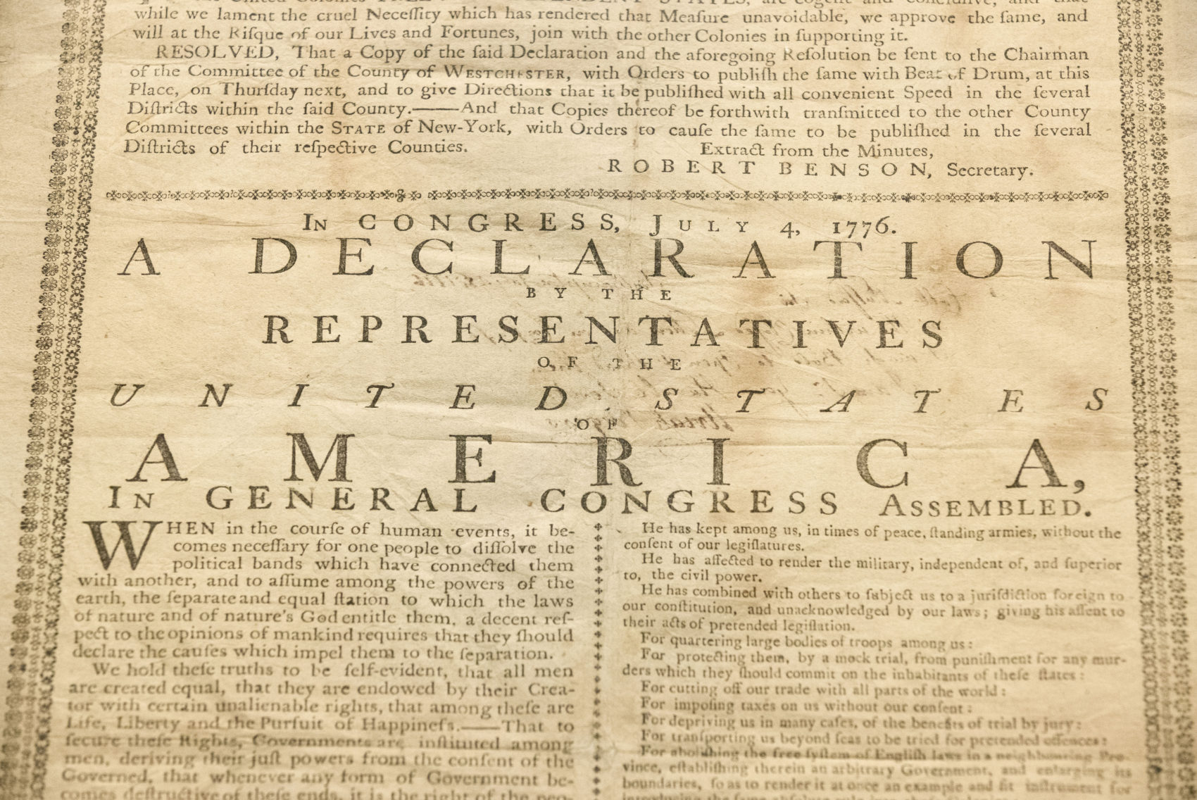 Original Copy Of Declaration Of Independence On View At Dorchester Museum |  The ARTery