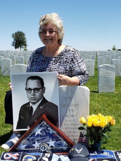 Sue Story of Roseville, Calif., is one of 65,000 people across the country impacted by an offset known as the "widow's tax." Her husband Dennis served more than 20 years in the Air Force, and died three years ago. (Courtesy of Sue Story)