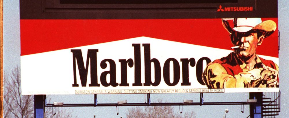 The "Marlboro Man" on a billboard in Shea Stadium's center field in the 1990s. (Kevin Coughlin/AP)