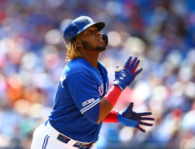 Vladimir Guerrero Jr.'s father also began his Major League career in Canada. (Vaughn Ridley/Getty Images)