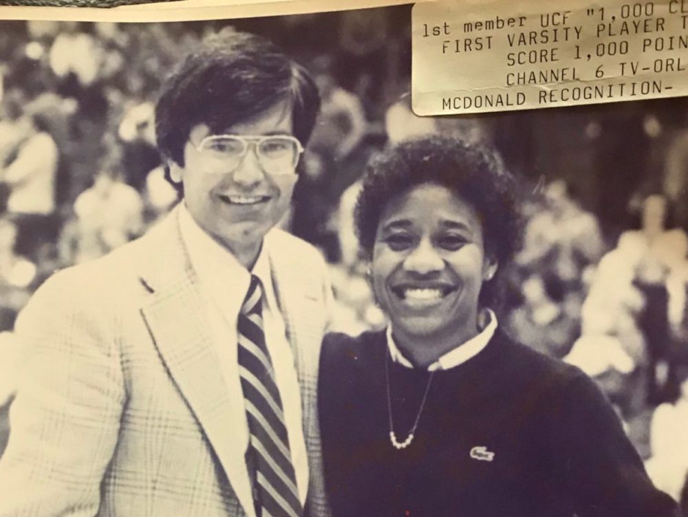 Marcie Washington with former UCF coach Joe Sanchez. (Courtesy Marcie Washington)