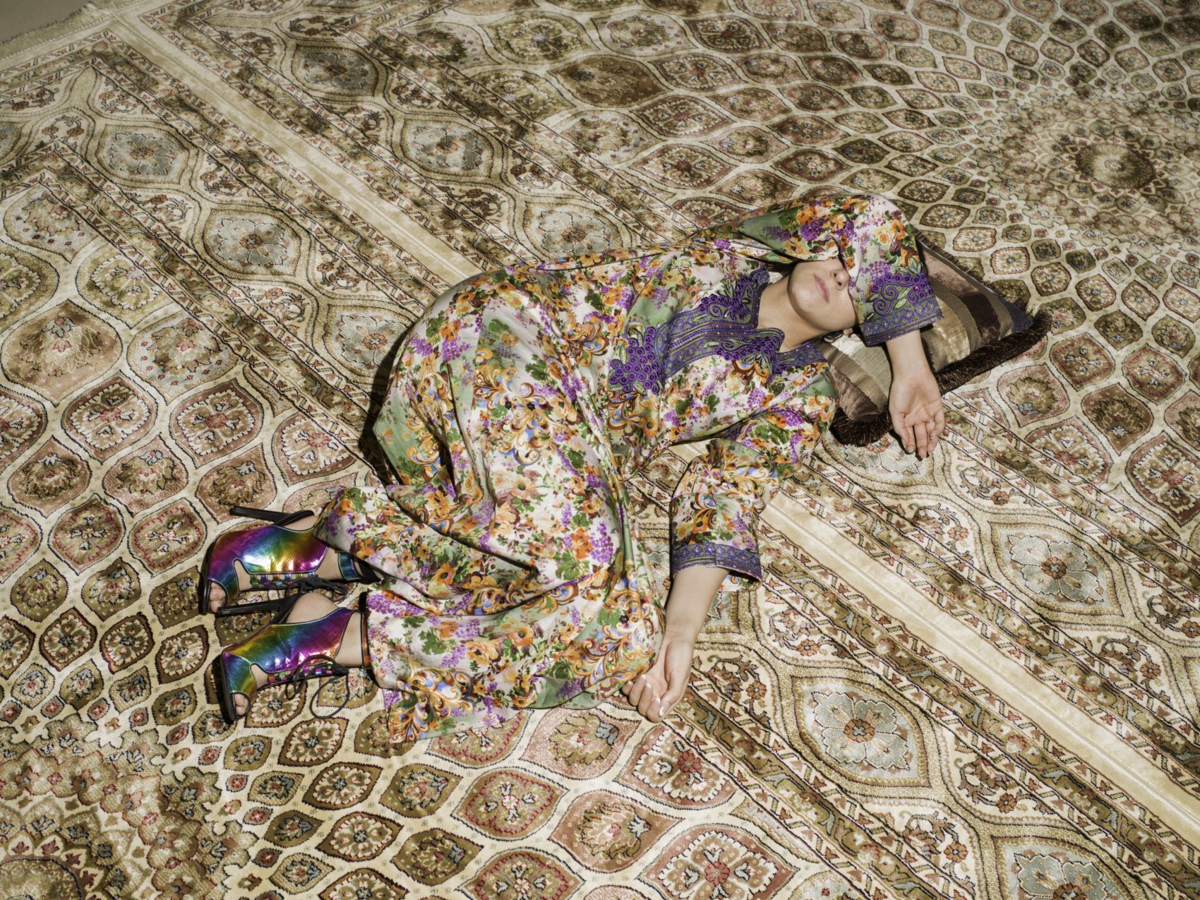 Farah Al Qasimi, "M Napping on Carpet," 2016. (Courtesy the artist; Helena Anrather, New York; and the Third Line, Dubai)