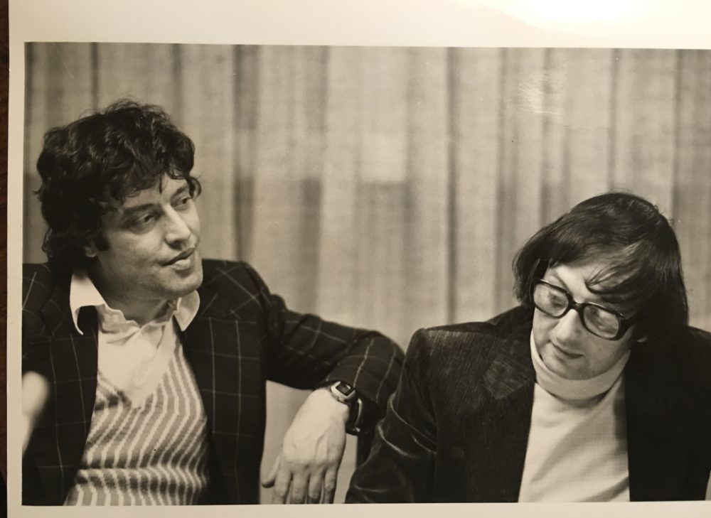 Tom Stoppard and André Previn around 1977-'78. (Courtesy Mia Farrow)
