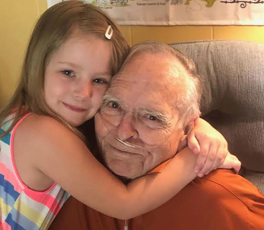 Norah Wood, 6, approached Dan Peterson at a grocery store more than two years ago. They've since stayed friends. (Courtesy Tara Wood)
