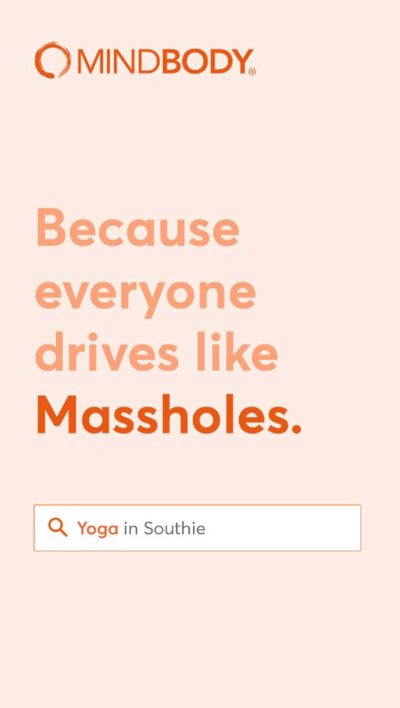 An advertisement from software company Mindbody rejected by the MBTA (Courtesy)