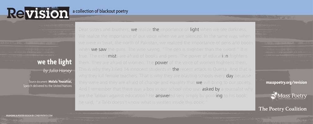 A poem by Julia Haney, called "we the light," is based off Malala Yousafzai's speech to the U.N. The MBTA rejected the ad. (Courtesy)