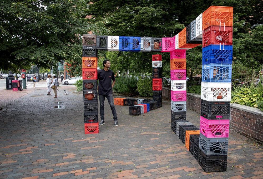 "Gestures of Incompleteness" in front of the Boston Center for the Arts Plaza on Tremont Street. (Robin Lubbock/WBUR)