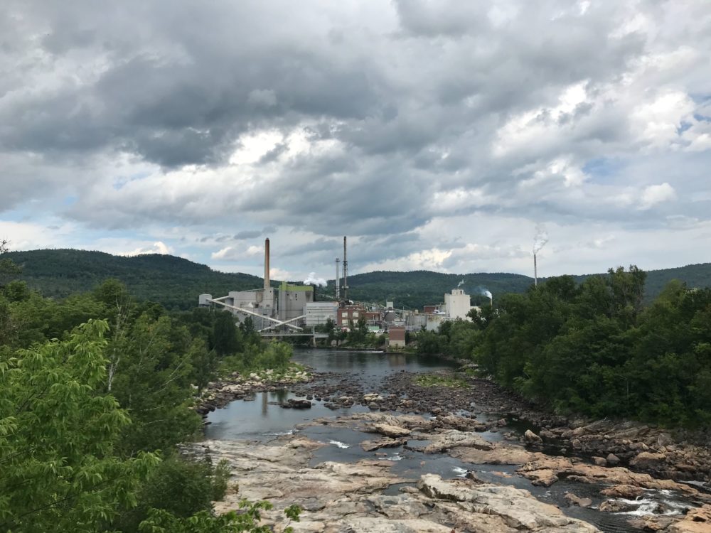 The paper mill in Rumford, Maine, employs more than 600 people. Local hospital administrators say the private health insurance plans those employees have are a key to the hospital’s financial well-being. (Peter O'Dowd/Here & Now)