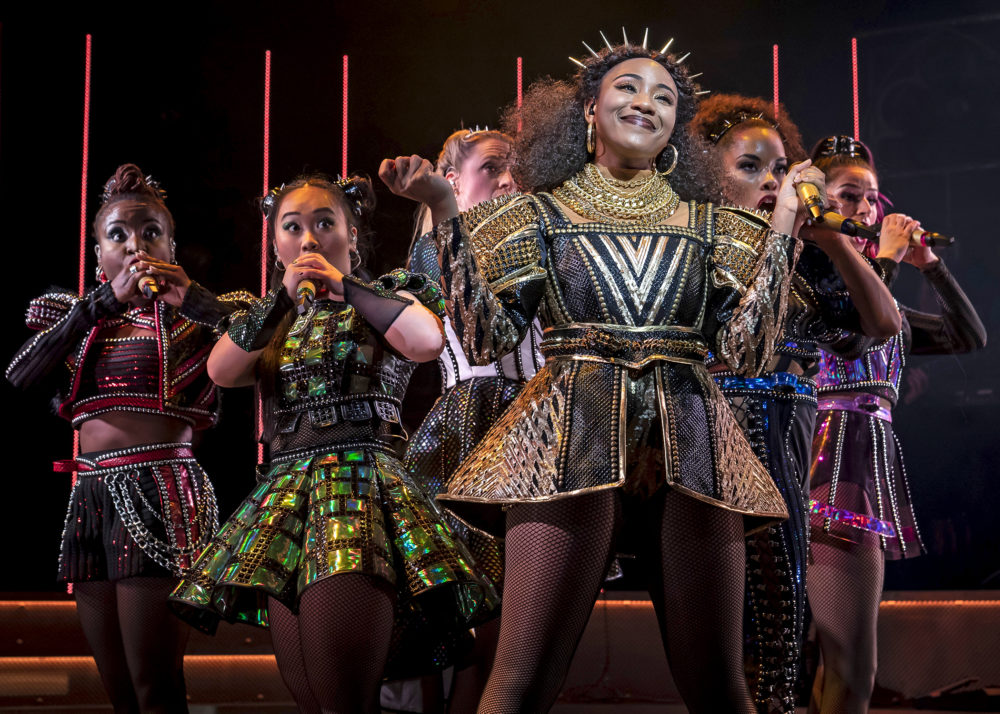 Catherine of Aragon (Adrianna Hicks) performs “No Way” in "SIX." (Courtesy Liz Lauren/American Repertory Theater)