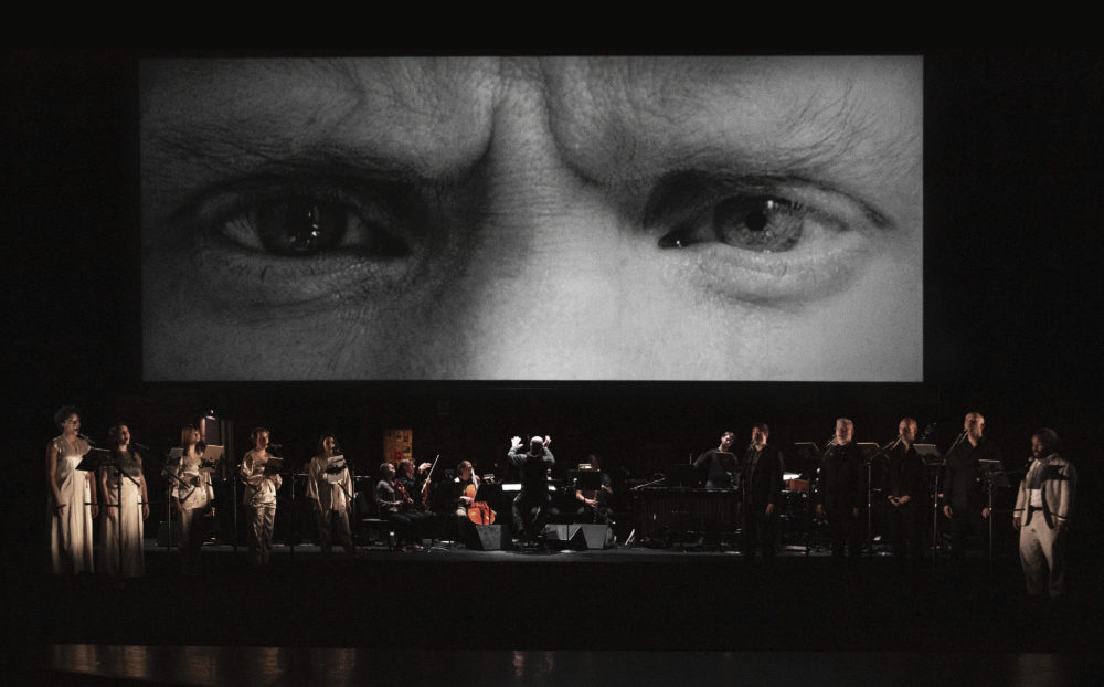 The ensemble of "Triptych (Eyes of One on Another)." (Courtesy Maria Baranova)