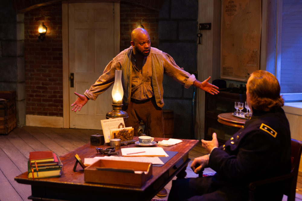 Shepard Mallory (as played by Shane Taylor) and Major General Benjamin Butler (as played by Ames Adamson) in Gloucester Stage's "Ben Butler." (Courtesy Jason Grow)