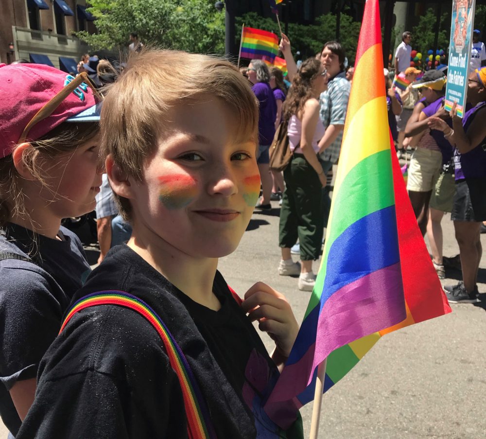 My 12-year-old, Elsa (pictured), is now using "they" pronouns, writes Jane Roper. So far, people have been very supportive. But many also add, with varying degrees of consternation, that they just have trouble with the fact that "they" is a plural. (Courtesy)
