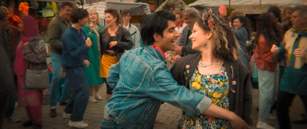 Viveik Kalra as Javed and Nell Williams as Eliza in "Blinded by the Light." (Courtesy Warner Bros. Pictures)