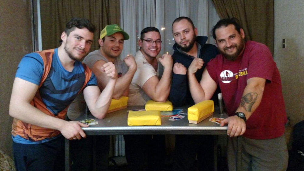 Tomas Silva (second from left) and his arm-wrestling partners. (Courtesy Tomás Silva)