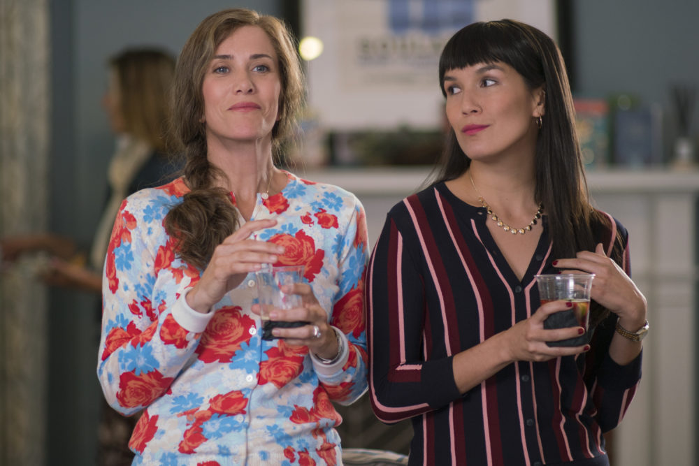 Kristen Wiig as Audrey and Zoe Chao as Soo-Lin in Richard Linklater’s "Where'd You Go, Bernadette." (Wilson Webb/Annapurna Pictures)