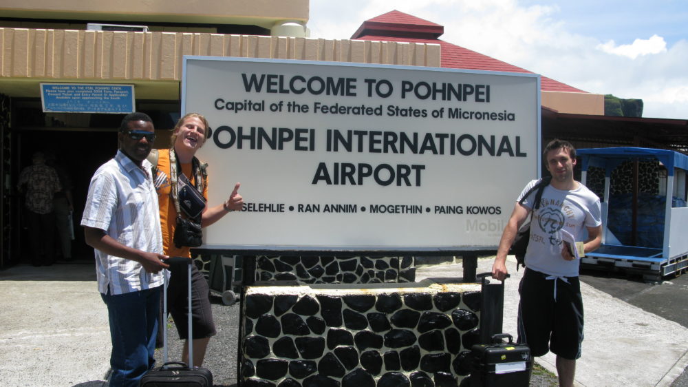 Paul Watson and Matthew Conrad arriving in Pohnpei. (Courtesy Paul Watson)