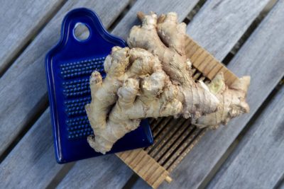 Ginger and ginger grating tools. (Jesse Costa/WBUR)