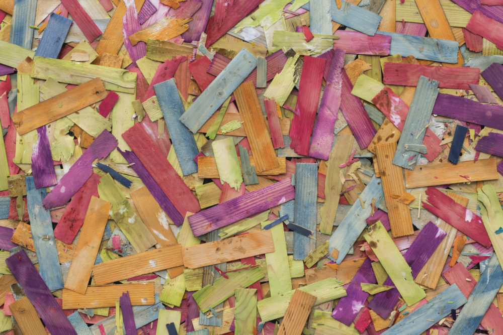 Detail shot from Faheem Majeed's "Boarded and Backbone," 2019. (Courtesy of the Artist and Tufts University Art Galleries)