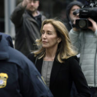 Felicity Huffman arrives at federal court Monday, May 13, 2019, in Boston. (Steven Senne/AP)