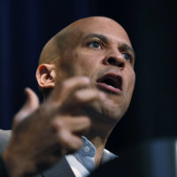 Democratic presidential candidate Sen. Cory Booker speaks at the Iowa Federation of Labor convention, Wednesday, Aug. 21, 2019, in Altoona, Iowa. (Charlie Neibergall/AP)