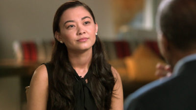 This image released by CBS shows Chanel Miller during an interview on "60 Minutes," airing on Sept. 22. ("60 Minutes"/CBS via AP)