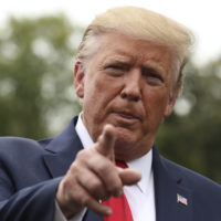 President Donald Trump speaks to members of the media on the South Lawn of the White House in Washington, Monday, Sept. 9, 2019. (Andrew Harnik/AP)