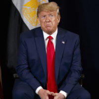 President Donald Trump speaks during a meeting with Egyptian President Abdel-Fattah el-Sisi at the InterContinental Barclay hotel during the United Nations General Assembly, Monday, Sept. 23, 2019, in New York. (Evan Vucci/AP)