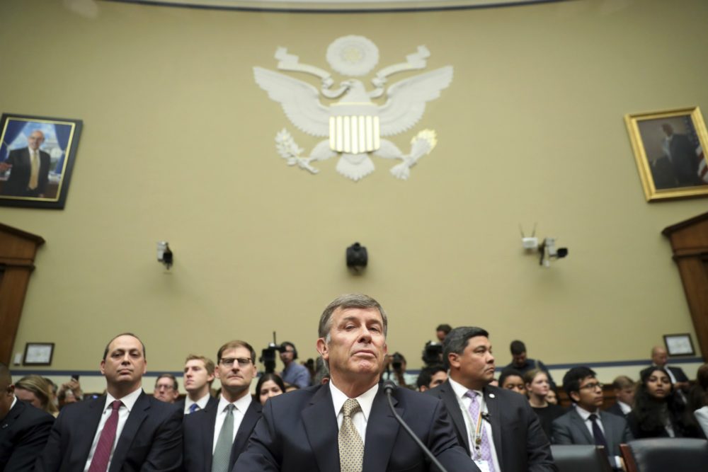 Acting Director of National Intelligence Joseph Maguire takes his seat before testifying before the House Intelligence Committee on Capitol Hill in Washington, Thursday, Sept. 26, 2019. (Andrew Harnik/AP)
