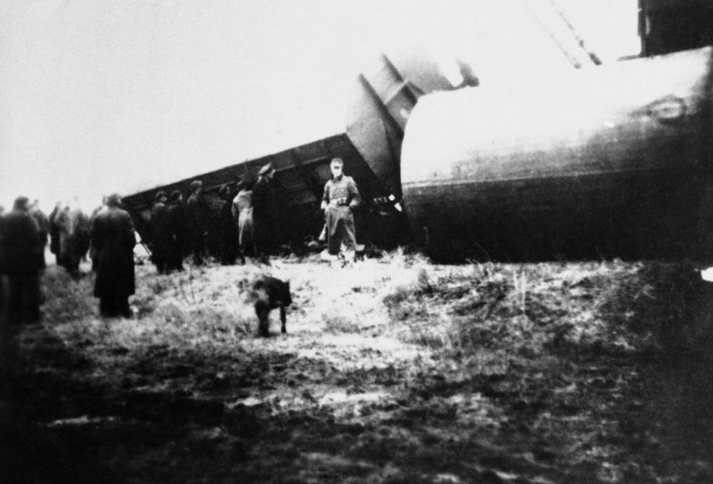 A Polish underground army unit blows up a German military train on April 7, 1944. (AP file photo)