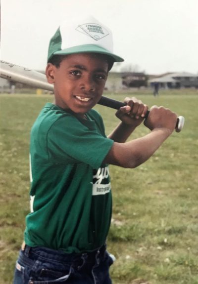 Curtis Granderson in his first Little League uniform. (Courtesy Curtis Granderson)