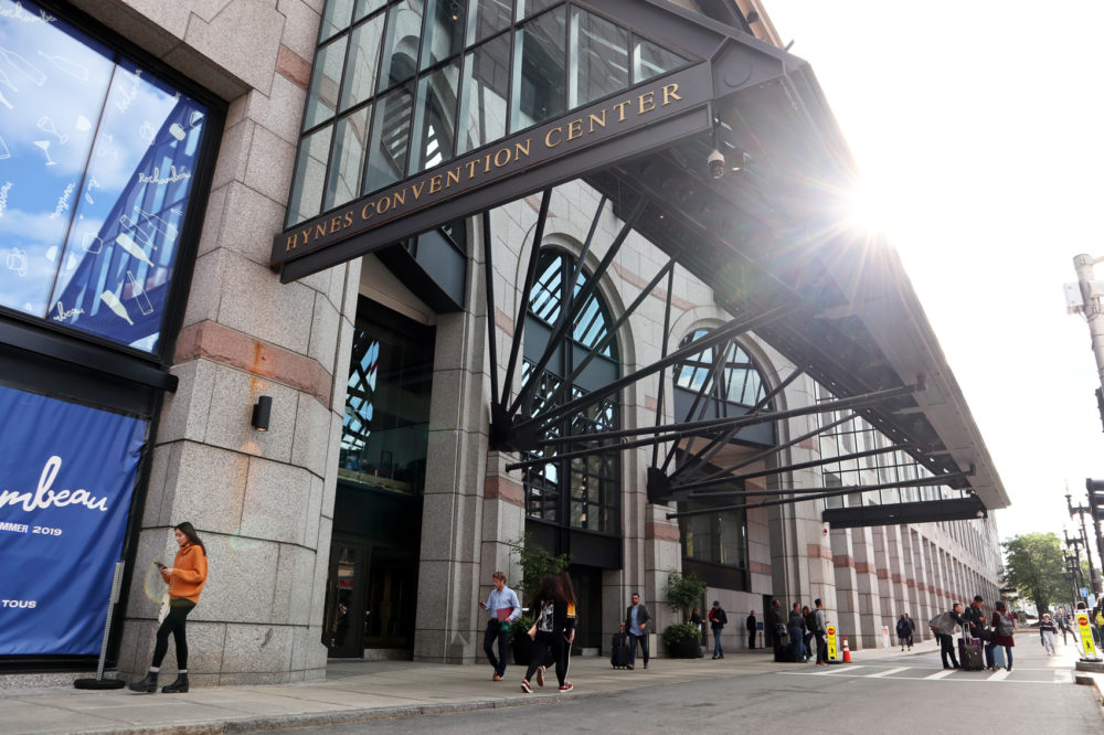 The entrance to the Hynes Convention Center. (Adrian Ma/WBUR)