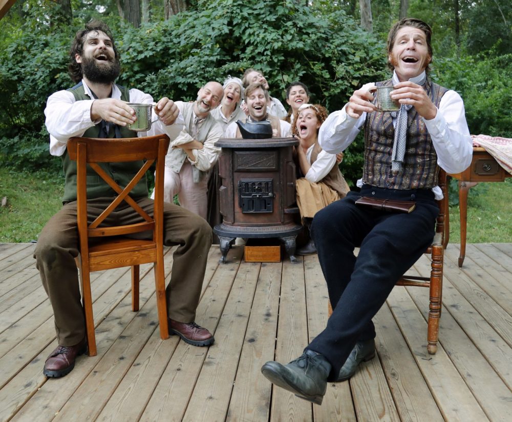 Michael Wieser, who plays Thoreau, and Tyson Forbes, who plays Emerson. (Courtesy Winslow Townson/The Trustees of Reservations)