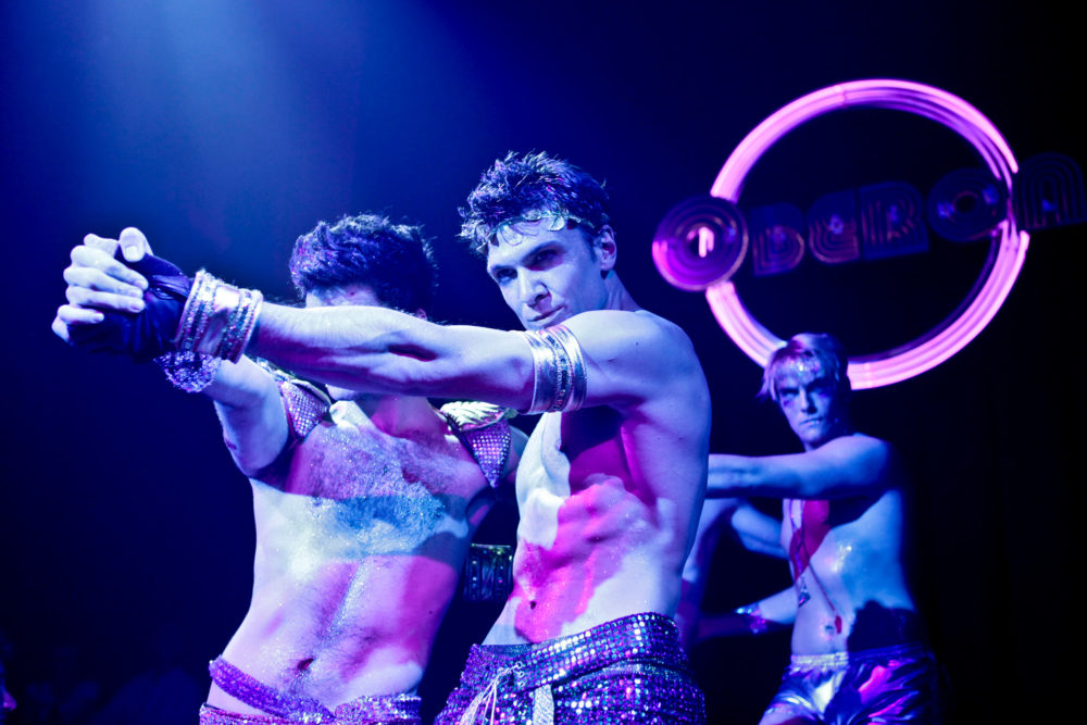 The fairies in "The Donkey Show" as played by Eric Johnson, Tom Fish and Mike Heslin. (Courtesy Marcus Stern/A.R.T.)