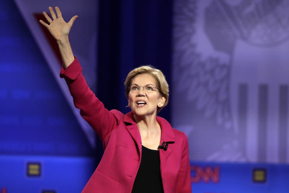 Democratic presidential candidate Sen. Elizabeth Warren, D-Mass., speaks during the Power of our Pride Town Hall on Oct. 10 in Los Angeles. (Marcio Jose Sanchez/AP)
