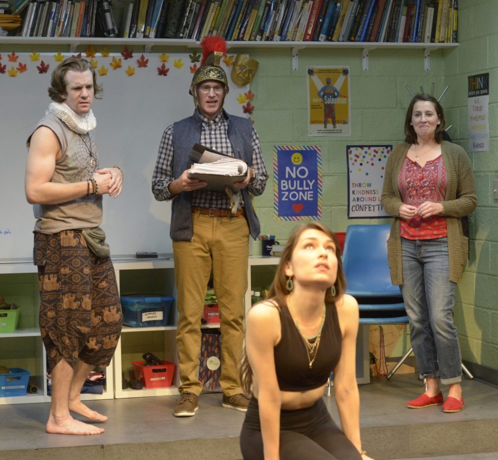 The cast of "The Thanksgiving Play." (Courtesy Glenn Perry/Lyric Stage Company of Boston)
