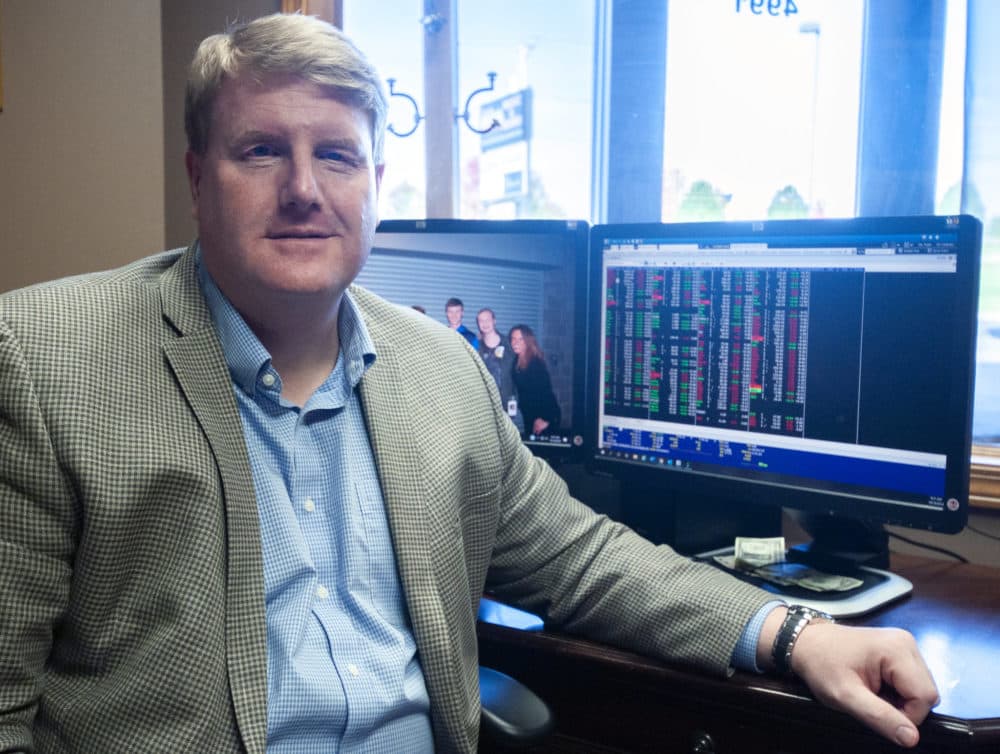 Tom Barton, owner of Barton Wealth Management in Dubuque, Iowa. (Chris Bentley/Here & Now)