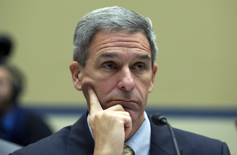 Ken Cuccinelli, acting director of U.S. Citizenship and Immigration Services testifies during a 2019 House Oversight subcommittee hearing on deportation of critically ill children. (Jose Luis Magana/AP)