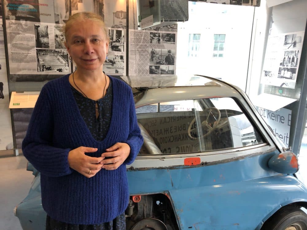 Alexandra Hildebrandt is the director of the Checkpoint Charlie Museum in Berlin. She says the city’s dark history of division has lessons to teach Europe about unity in the age of Brexit. The 30th anniversary of the fall of the Berlin Wall is Nov. 9. (Peter O'Dowd/Here & Now)