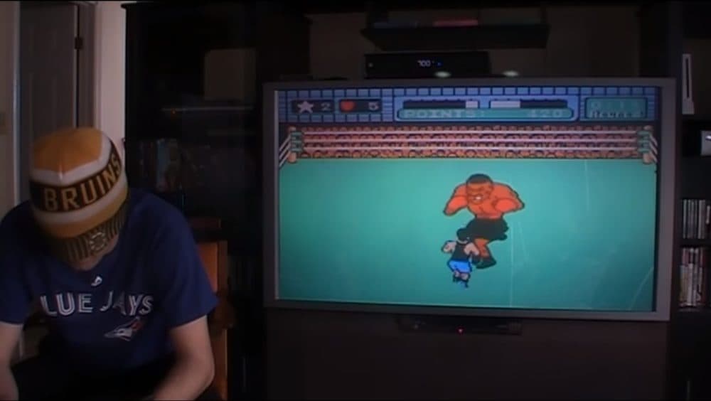 Jack Wedge attempted to beat the 1987 video game "Mike Tyson's Punch-Out!!" while covering his eyes with his beanie. (Jack Wedge)