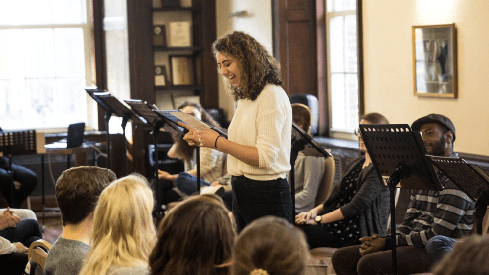 Blair Nodelman performing at the Ink Spot Festival in 2018 (Courtesy Fresh Ink Theatre)