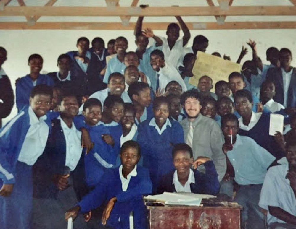 The author and his 11th grade students, pictured in a classroom. (Courtesy)